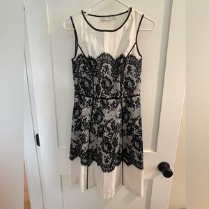 New York & Company White and Black Dress